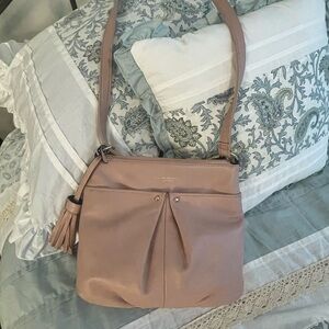 Tignanello Blush Pink Handbag with Geometric Interior